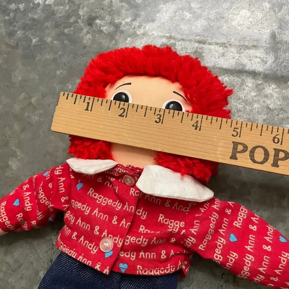 Raggedy Andy Plush Doll Red Yarn Hair I Love You Raggedy Ann Spellout Snap Shirt